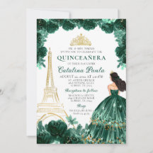 Elegante Esmeralda Verde Oro Tiara Paris Quinceañe