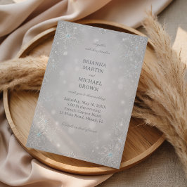 Invitación Elegante esplendor invernal de copo de nieve plate