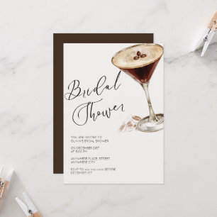 Invitación Elegante espresso martini ducha de novia