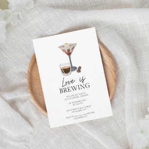 Invitación Elegante espresso martini ducha de novia