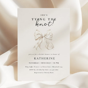 Invitación Elegante, está atando la ducha de novias Knot Bow