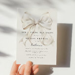 Invitación Elegante, está atando la ducha de novias Knot Bow<br><div class="desc">"Ella está atando el nudo" tema invitación a la ducha de novia con un elegante diseño de arco blanco.</div>