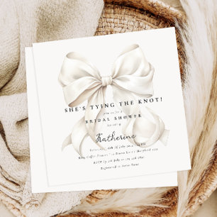 Invitación Elegante, está atando la ducha de novias Knot Bow
