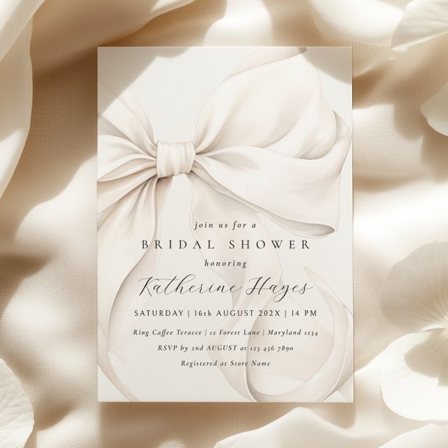 Invitación Elegante, está atando la ducha de novias Knot Bow (Subido por el creador)