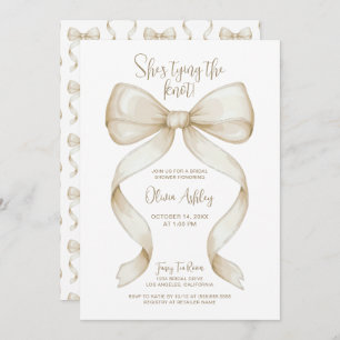 Invitación Elegante, está atando la ducha de novias Knot Bow