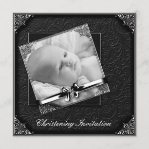 Invitación Elegante estampación de fotos en blanco negro