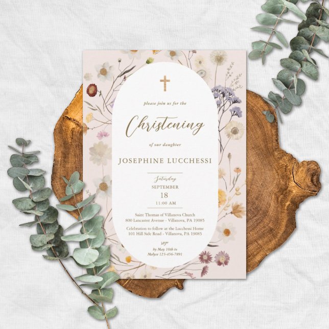 Invitación Elegante estampación de marcos ovalados de flores  (Subido por el creador)