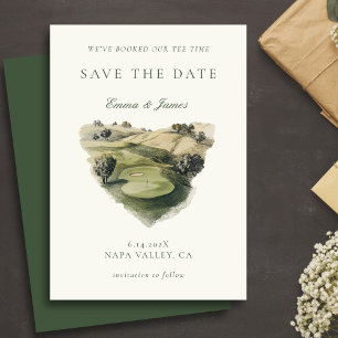 Invitación Elegante Estilo Acuarela Vintage Tema Golf