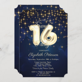 Invitación Elegante estilo de oro Estrellas de la marina dulc