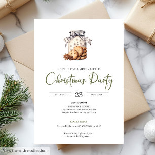 Invitación Elegante estilo escandinavo Navidad en verde musgo