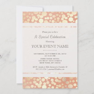 Invitación Elegante estilo falso de círculos de pan de oro y 
