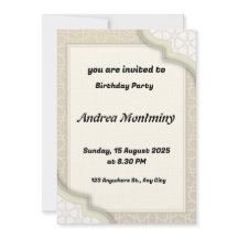 Elegante estilo geométrico islámico beige cumpleañ