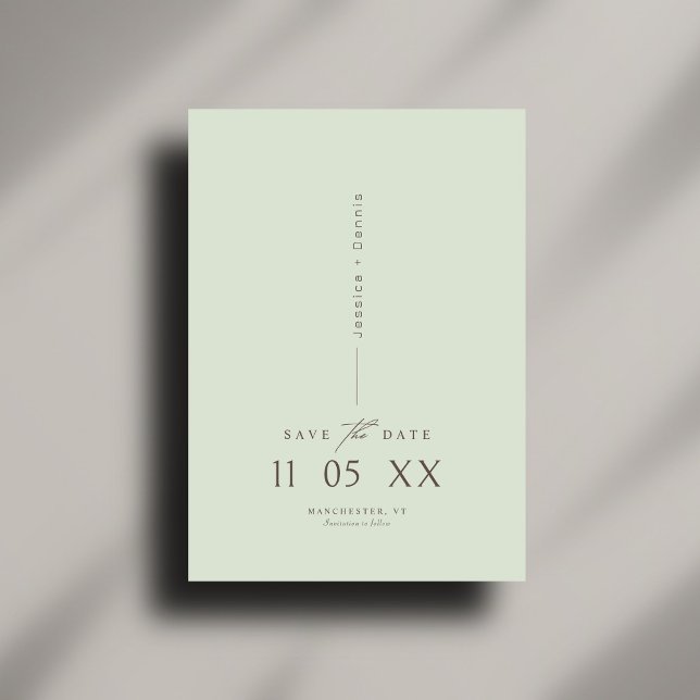 Invitación Elegante estilo minimal moderno Sage de guión Guar (Subido por el creador)