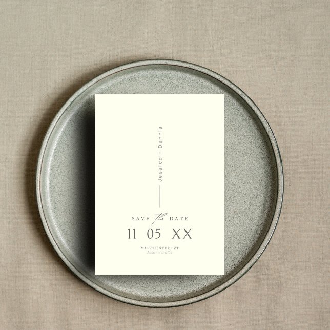 Invitación Elegante estilo minimalista moderno marfil escritu (Subido por el creador)