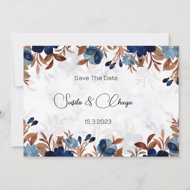Invitación elegante estilo moderno Royal Blue (Anverso)