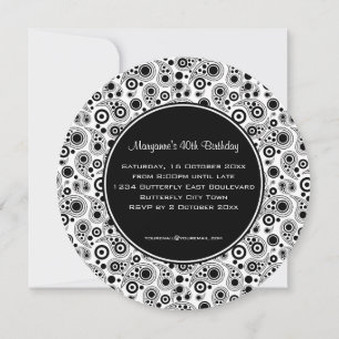 Invitación Elegante estilo paisajista negro y blanco Cumpleañ