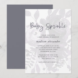 Invitación Elegante estilo vintage Floral Baby Sprinkle