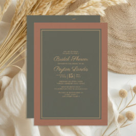Invitación Elegante Estiloso Óxido de Moho Verde Otoño Nupcia