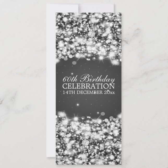 Invitación Elegante Estrella de la Fiesta de Cumpleaños 60 De (Anverso)