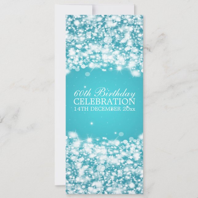 Invitación Elegante Estrella de la Fiesta de Cumpleaños 60 Es (Anverso)