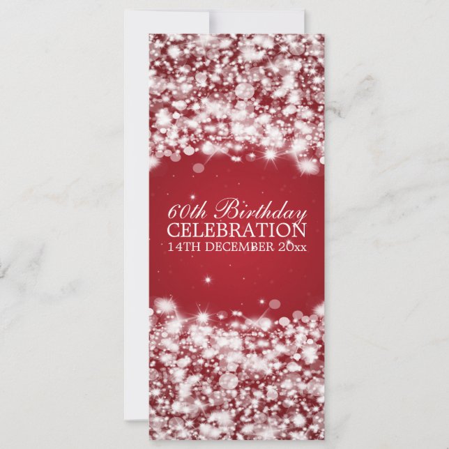Invitación Elegante Estrella de la Fiesta de Cumpleaños 60, S (Anverso)