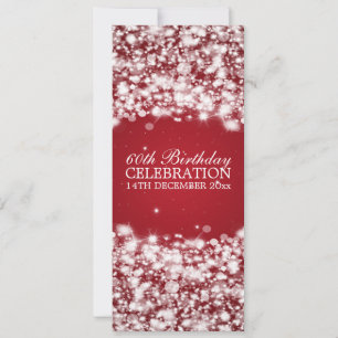 Invitación Elegante Estrella de la Fiesta de Cumpleaños 60, S