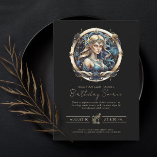 Invitación Elegante Estrella de Maiden Símbolo Clásico Virgo