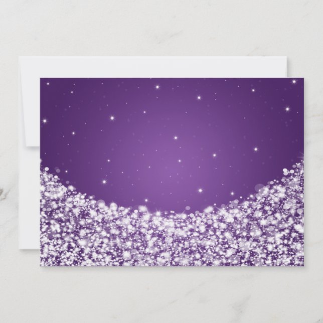 Invitación Elegante Estrella De Recepción Sparkle Purple (Anverso)