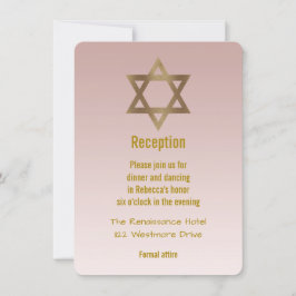 Invitación Elegante estrella dorada de la recepción de David
