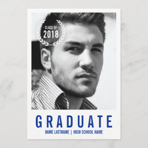 Invitación Elegante estudiante de posgrado moderno de color a