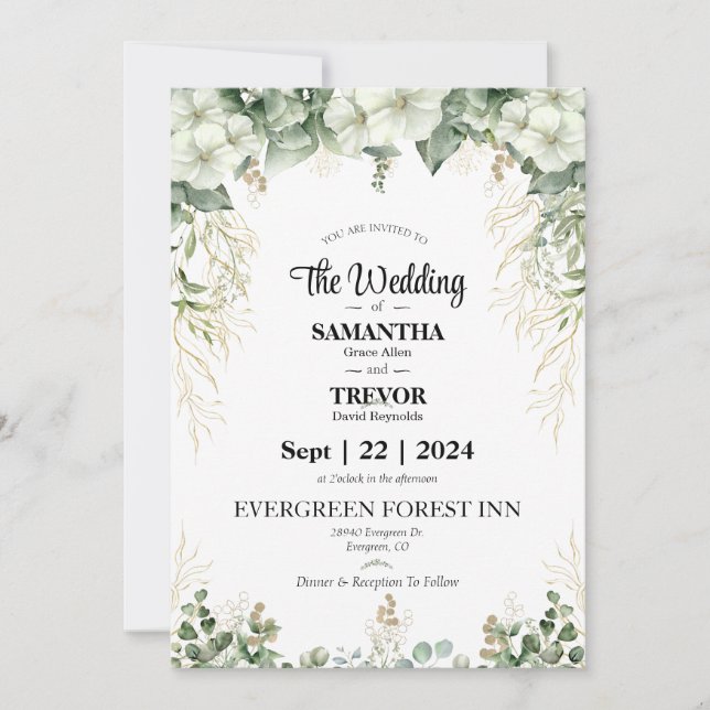 Invitación Elegante Eternidad Día de Boda  (Anverso)