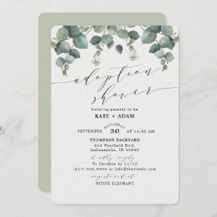 Invitación Elegante Eucalipto Adopción Baby Shower
