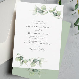 Invitación Elegante Eucalipto deja a la vegetación un Boda rú