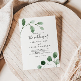 Invitación Elegante Eucalipto Minimalista El Boda de