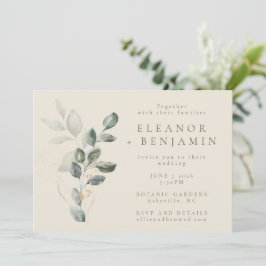 Invitación Elegante Eucalipto suave botánico Boda mínimo