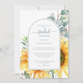 Invitación Elegante Eucalipto Verde Ducha de novia Sunflower