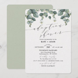 Invitación Elegante Eucalyptus Adopción Baby Shower