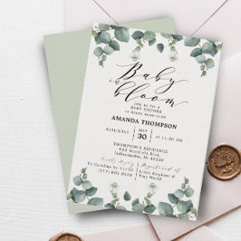 Invitación Elegante Eucalyptus Baby In Bloom Baby Shower