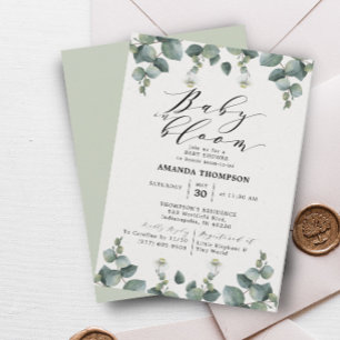 Invitación Elegante Eucalyptus Baby In Bloom Baby Shower