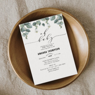 Invitación Elegante Eucalyptus Baby Shower