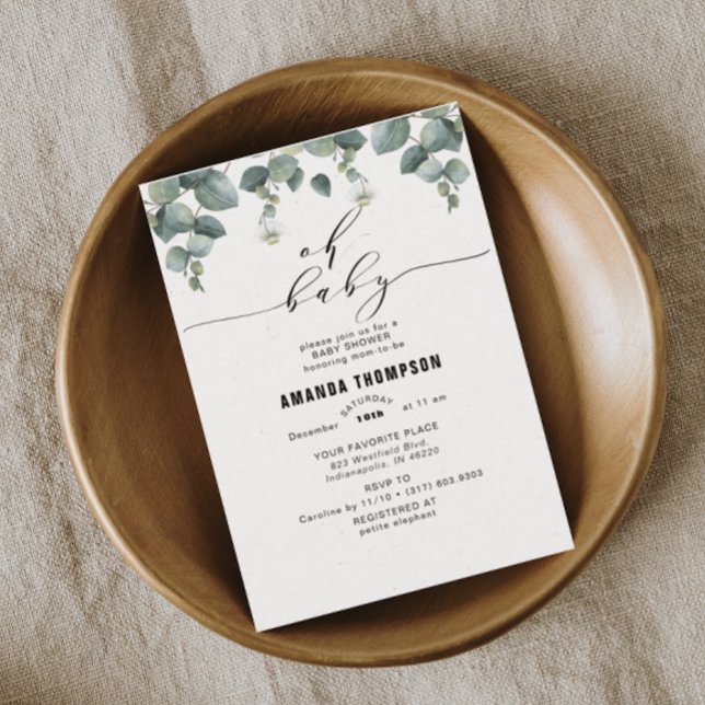 Invitación Elegante Eucalyptus Baby Shower (Subido por el creador)