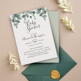 Invitación Elegante Eucalyptus Baby Shower
