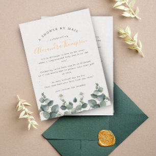 Invitación Elegante Eucalyptus Baby Shower Por Correo