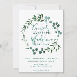 Invitación Elegante Eucalyptus Boda Ampersand