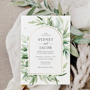 Invitación Elegante Eucalyptus Boda del Arco de Verdor Botáni