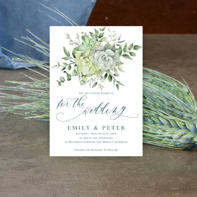 Invitación Elegante Eucalyptus Bonito Boda Floral Verde (Elegant Eucalyptus Pretty Green Floral Wedding Invitation)