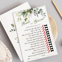 Elegante Eucalyptus Bridal Shower Game Card