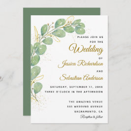 Invitación Elegante Eucalyptus deja al Boda de la vegetación