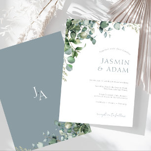 Invitación Elegante Eucalyptus deja al Boda del follaje verde