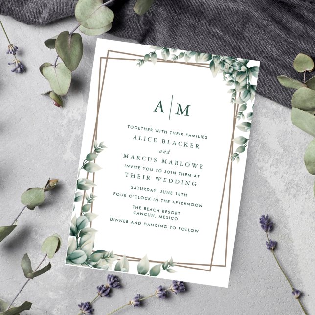 Invitación Elegante Eucalyptus deja Boda botánico (Subido por el creador)
